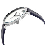 Buy Shop Emporio Armani Modern Slim Analog Silver Dial Blue Leather Strap Watch For Men - AR11214 USA Online