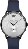 Buy Shop Emporio Armani Modern Slim Analog Silver Dial Blue Leather Strap Watch For Men - AR11214 USA Online