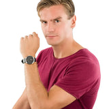 Buy Shop Emporio Armani Modern Slim Quartz Grey Dial Black Leather Strap Watch For Men - AR11162 USA Online