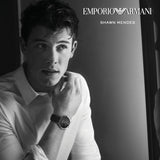 Buy Shop Emporio Armani Modern Slim Quartz Grey Dial Black Leather Strap Watch For Men - AR11162 USA Online