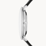 Buy Shop Emporio Armani Modern Slim Quartz Grey Dial Black Leather Strap Watch For Men - AR11162 USA Online