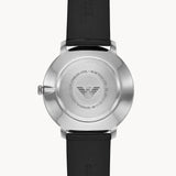 Buy Shop Emporio Armani Modern Slim Quartz Grey Dial Black Leather Strap Watch For Men - AR11162 USA Online