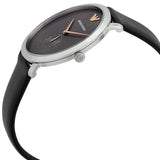 Buy Shop Emporio Armani Modern Slim Quartz Grey Dial Black Leather Strap Watch For Men - AR11162 USA Online
