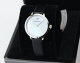 Buy Shop Emporio Armani Modern White Dial Black Leather Strap Watch For Women - AR11159 USA Online