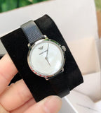 Buy Shop Emporio Armani Modern White Dial Black Leather Strap Watch For Women - AR11159 USA Online