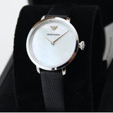 Buy Shop Emporio Armani Modern White Dial Black Leather Strap Watch For Women - AR11159 USA Online