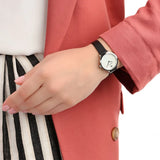 Buy Shop Emporio Armani Modern White Dial Black Leather Strap Watch For Women - AR11159 USA Online