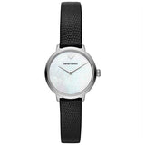 Buy Shop Emporio Armani Modern White Dial Black Leather Strap Watch For Women - AR11159 USA Online