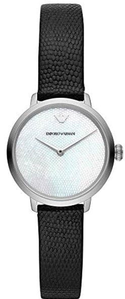 Buy Shop Emporio Armani Modern White Dial Black Leather Strap Watch For Women - AR11159 USA Online