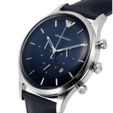 Buy Shop Emporio Armani Lambda Chronograph Blue Dial Blue Leather Strap Watch For Men - AR11018 USA Online