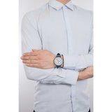 Emporio Armani Renato White DIal Blue Leather Strap Watch For Men - AR11119