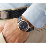 Buy Shop Emporio Armani Renato Analog Blue Dial Black Leather Strap Watch For Men - AR2506 USA Online