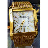 Emporio Armani Mother of Pearl Dial Gold Mesh Bracelet Watch For Men - AR2016