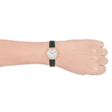 Buy Shop Emporio Armani Mother of Pearl Dial Green Leather Strap Watch For Women - AR11150 USA Online