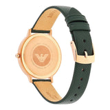 Buy Shop Emporio Armani Mother of Pearl Dial Green Leather Strap Watch For Women - AR11150 USA Online