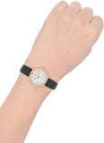 Buy Shop Emporio Armani Mother of Pearl Dial Green Leather Strap Watch For Women - AR11150 USA Online