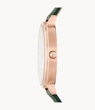 Buy Shop Emporio Armani Mother of Pearl Dial Green Leather Strap Watch For Women - AR11150 USA Online