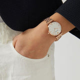 Buy Shop Emporio Armani Mother of Pearl Dial Rose Gold Steel Strap Watch For Women - AR11110 USA Online
