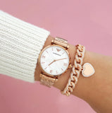 Buy Shop Emporio Armani Mother of Pearl Dial Rose Gold Steel Strap Watch For Women - AR11110 USA Online