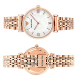 Buy Shop Emporio Armani Mother of Pearl Dial Rose Gold Steel Strap Watch For Women - AR11110 USA Online