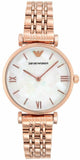Buy Shop Emporio Armani Mother of Pearl Dial Rose Gold Steel Strap Watch For Women - AR11110 USA Online