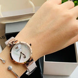 Buy Shop Emporio Armani Mother of Pearl Dial Rose Gold Steel Strap Watch For Women - AR11236 USA Online
