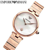 Buy Shop Emporio Armani Mother of Pearl Dial Rose Gold Steel Strap Watch For Women - AR11236 USA Online