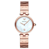 Buy Shop Emporio Armani Mother of Pearl Dial Rose Gold Steel Strap Watch For Women - AR11236 USA Online