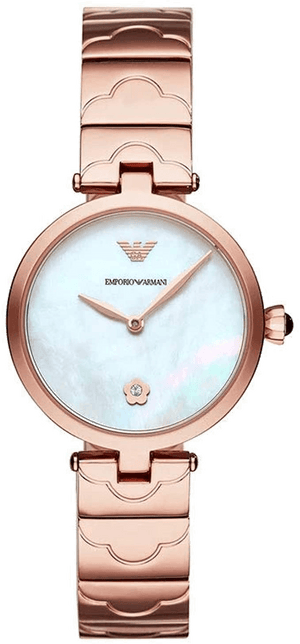 Buy Shop Emporio Armani Mother of Pearl Dial Rose Gold Steel Strap Watch For Women - AR11236 USA Online
