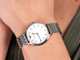 Buy Shop Emporio Armani Mother of Pearl Dial Silver Steel Strap Watch For Women - AR11112 USA Online