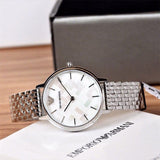 Buy Shop Emporio Armani Mother of Pearl Dial Silver Steel Strap Watch For Women - AR11112 USA Online