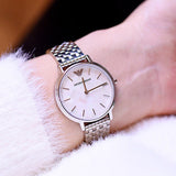 Buy Shop Emporio Armani Mother of Pearl Dial Silver Steel Strap Watch For Women - AR11112 USA Online