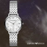 Buy Shop Emporio Armani Mother of Pearl Dial Silver Steel Strap Watch For Women - AR11112 USA Online