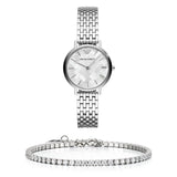Buy Shop Emporio Armani Mother of Pearl Dial Silver Steel Strap Watch For Women - AR11112 USA Online