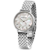Buy Shop Emporio Armani Mother of Pearl Dial Silver Steel Strap Watch For Women - AR11112 USA Online