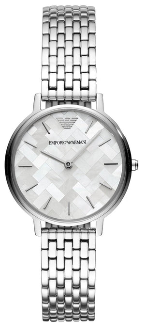 Buy Shop Emporio Armani Mother of Pearl Dial Silver Steel Strap Watch For Women - AR11112 USA Online