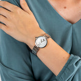 Buy Shop Emporio Armani Mother of Pearl Dial Silver Steel Strap Watch For Women - AR11235 USA Online
