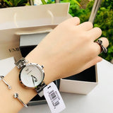 Buy Shop Emporio Armani Mother of Pearl Dial Silver Steel Strap Watch For Women - AR11235 USA Online