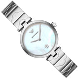 Buy Shop Emporio Armani Mother of Pearl Dial Silver Steel Strap Watch For Women - AR11235 USA Online