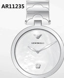 Buy Shop Emporio Armani Mother of Pearl Dial Silver Steel Strap Watch For Women - AR11235 USA Online