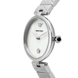 Buy Shop Emporio Armani Mother of Pearl Dial Silver Steel Strap Watch For Women - AR11235 USA Online