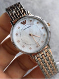 Buy Shop Emporio Armani Mother of Pearl Dial Two Tone Stainless Steel Watch For Women - AR11094 USA Online