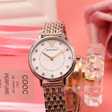 Buy Shop Emporio Armani Mother of Pearl Dial Two Tone Stainless Steel Watch For Women - AR11094 USA Online