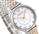 Buy Shop Emporio Armani Mother of Pearl Dial Two Tone Stainless Steel Watch For Women - AR11094 USA Online