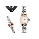 Buy Shop Emporio Armani Mother of Pearl Dial Two Tone Steel Strap Watch For Women - AR1689 USA Online