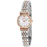 Buy Shop Emporio Armani Mother of Pearl Dial Two Tone Steel Strap Watch For Women - AR1689 USA Online