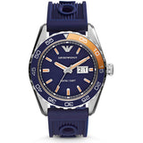Buy Shop Emporio Armani Sportivo Chronograph Quartz Blue Dial Blue Rubber Strap Watch For Men - AR6045 USA Online