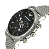Buy Shop Emporio Armani Luigi Black Dial Silver Mesh Bracelet Watch For Men - AR8032 USA Online
