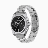 Buy Shop Emporio Armani Federico Chronograph Black Dial Silver Steel Strap Watch For Men - AR11560 USA Online