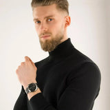 Buy Shop Emporio Armani Paolo Chronograph Black Dial Black Leather Strap Watch For Men - AR11530 USA Online